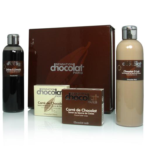 Coffret de produits de beauté au chocolat